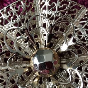 Retro EMJ EMMONS Lattice Flower Brooch Lapel Pin